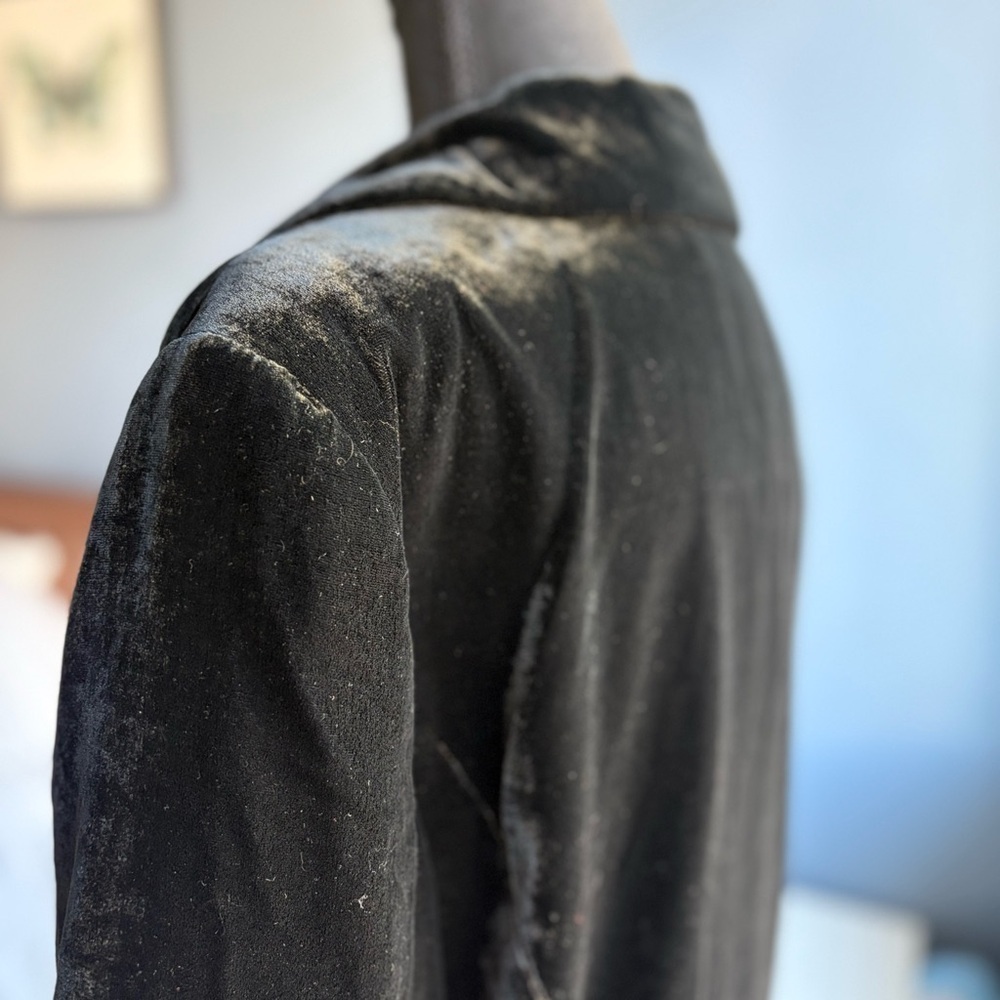 Nicole by Nicole Miller Vintage 3/4 Sleeve Black Velvet 1-Button Blazer Holiday - Picture 10 of 16